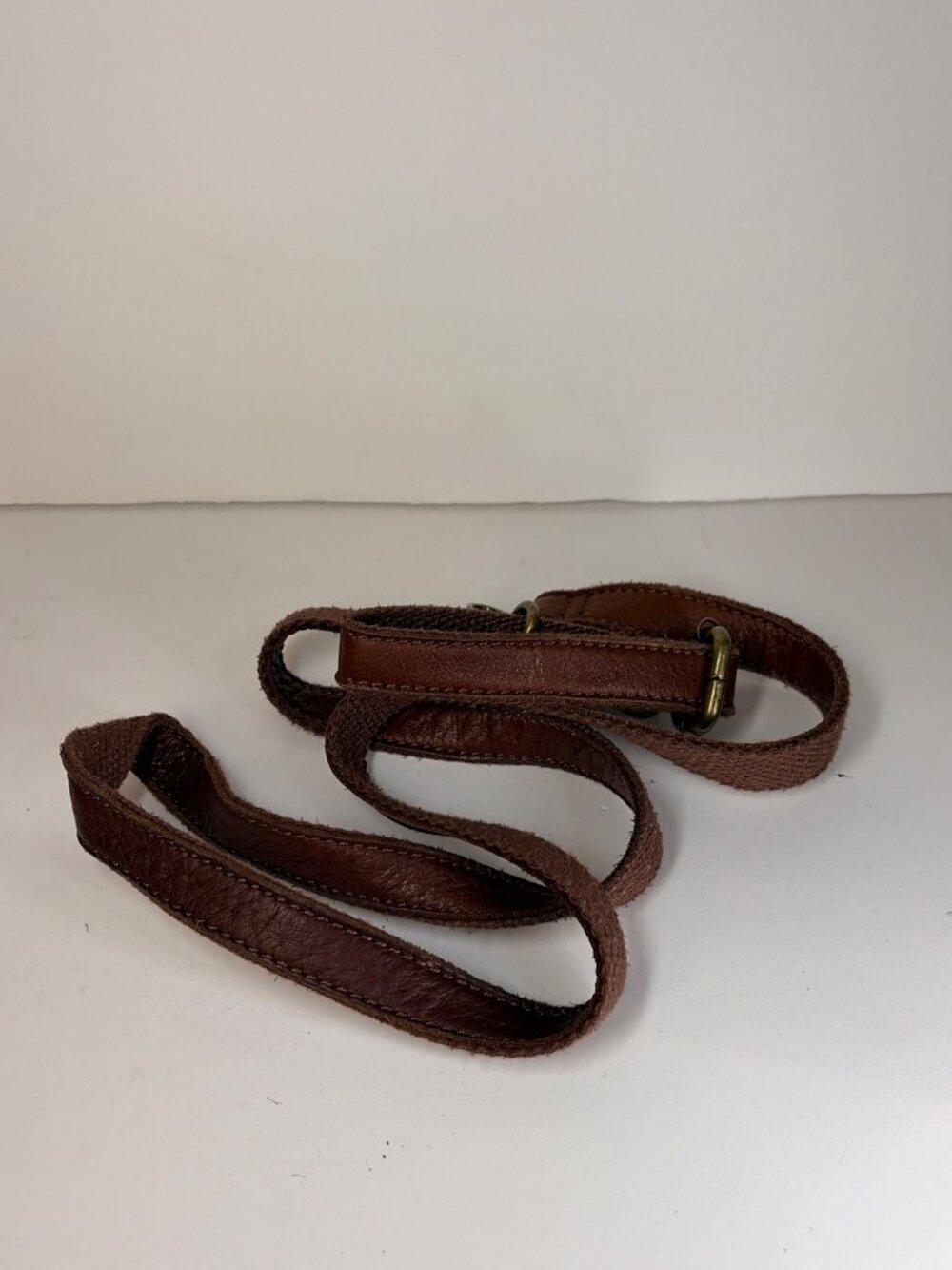 Vintage Lucky Brand Crossbody Shoulder Bag Italian Leather Whipstitch Brown - Picture 16 of 16